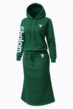 Women's "Shalom" Sweat Skirt Suit (FOREST)