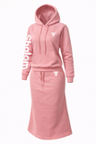 Women's "Shalom" Sweat Skirt Suit (COTTON PINK)