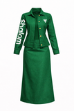 Women's "Shalom" Denim Suit (GREEN)