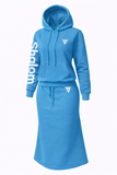 Women's "Shalom" Sweat Skirt Suit (COTTON BLUE)